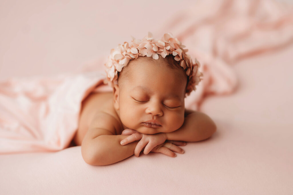 Baby posed for Newborn Photos in Asheville, NC.