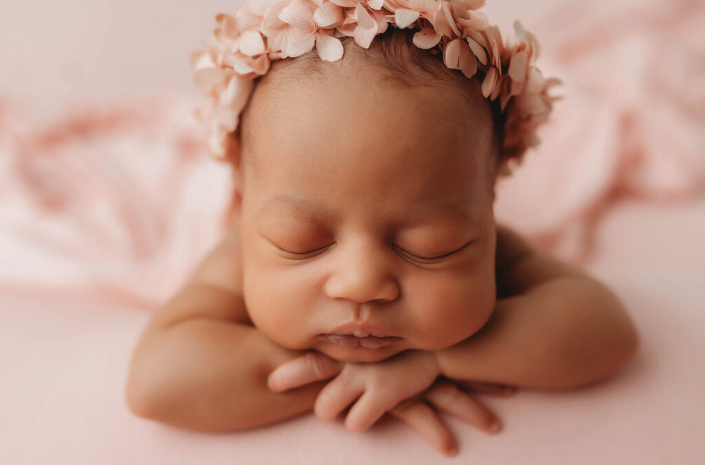 Newborn Baby posed for Newborn Portrait Session in Asheville, NC.