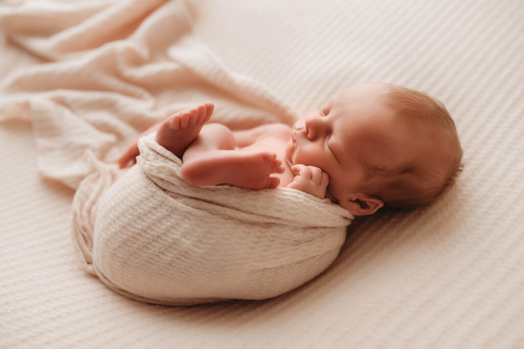 Infant posed for Newborn Portrait Session in Asheville, NC.