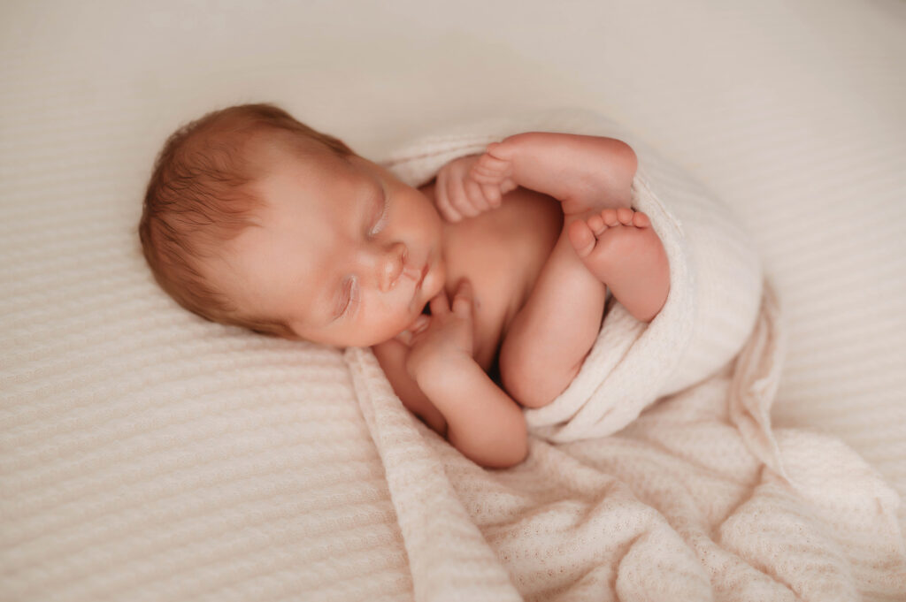 Macro Details of infant baby during his Newborn Baby Boy Session in Asheville, NC.